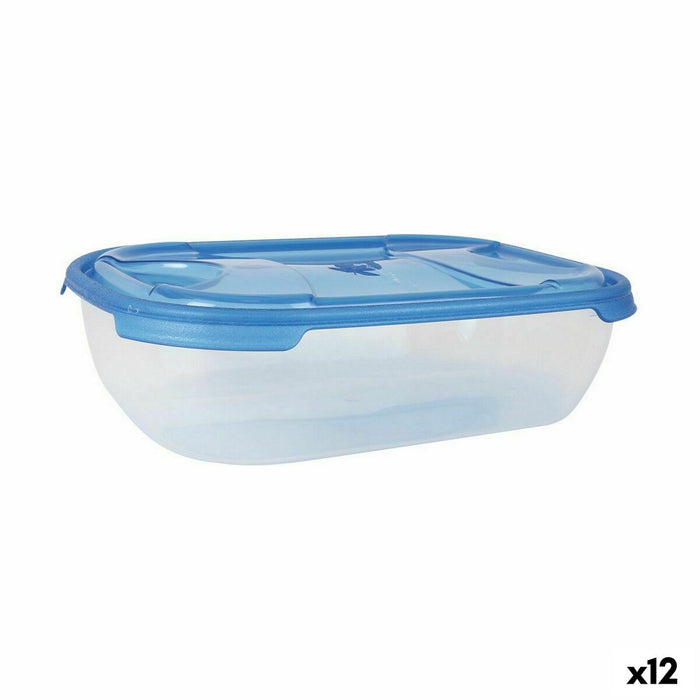 Set Lunchboxen Tontarelli Nuvola 1,15 L Blauw Rechthoekig 3 Onderdelen (12 Stuks)