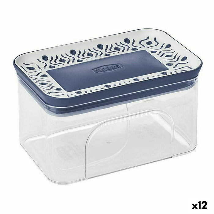 Tin Stefanplast 55551 55551 Blauw Plastic 700 ml 10,3 x 8 x 15,5 cm Hermetisch (12 Stuks)