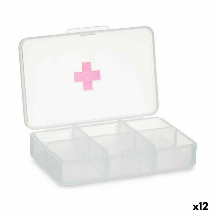 Pillendoos met Compartimenten Berilo HW0929-1 HW0929-1 Transparant Plastic 11,5 x 18 x 2,2 cm 9 x 2,5 x 6 cm (12 Stuks)