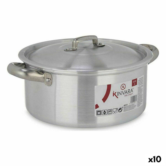 Kookpot met Deksel Kinvara 100005 100005 Zilverkleurig 3 L 28 x 12,5 x 22 cm (10 Stuks)