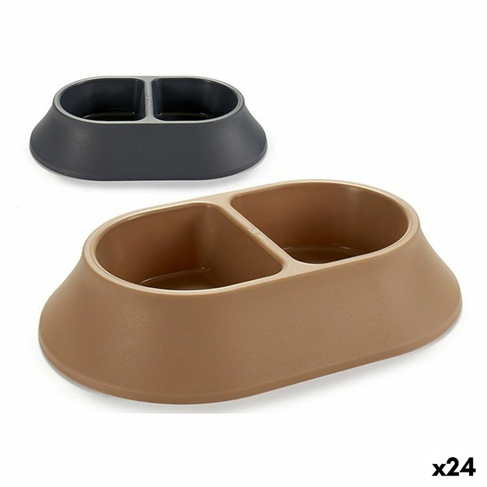 Dierenvoederbak Mascow 1270 1270 Bruin Zwart Plastic 34,5 x 7 x 22,5 cm (24 Stuks)