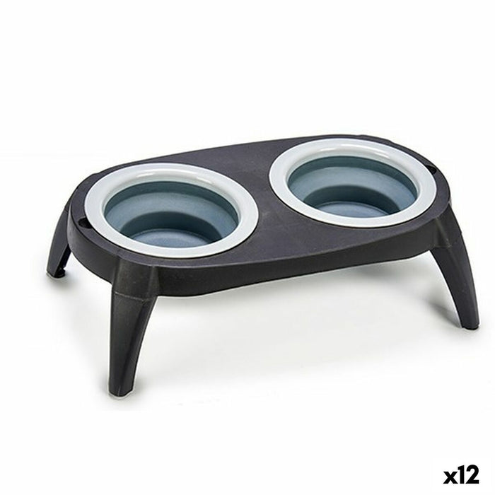 Dierenvoederbak Mascow MC1945 MC1945 Zwart Siliconen Plastic Opvouwbaar 9 x 39 x 9 cm (12 Stuks)