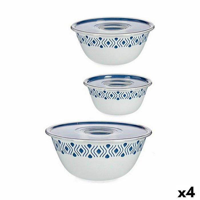 Voedselopslagcontainer Stefanplast 55201 Tosca Blauw Plastic 29,5 x 13 x 29,5 cm Met deksel 4 Stuks