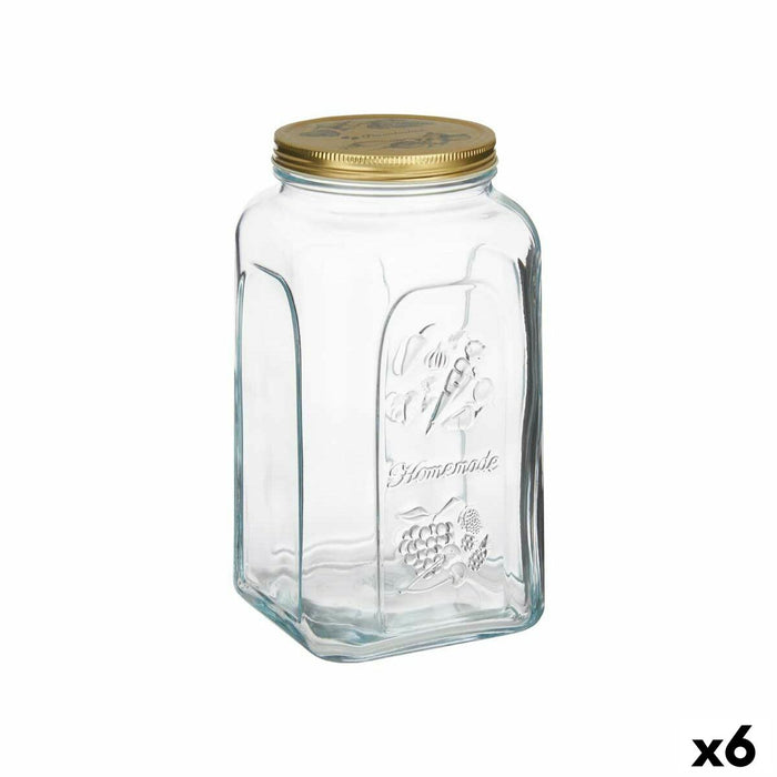 Blik Pasabahce 1100775-80398 Homemade Transparant Gouden 3 L (6 Stuks)