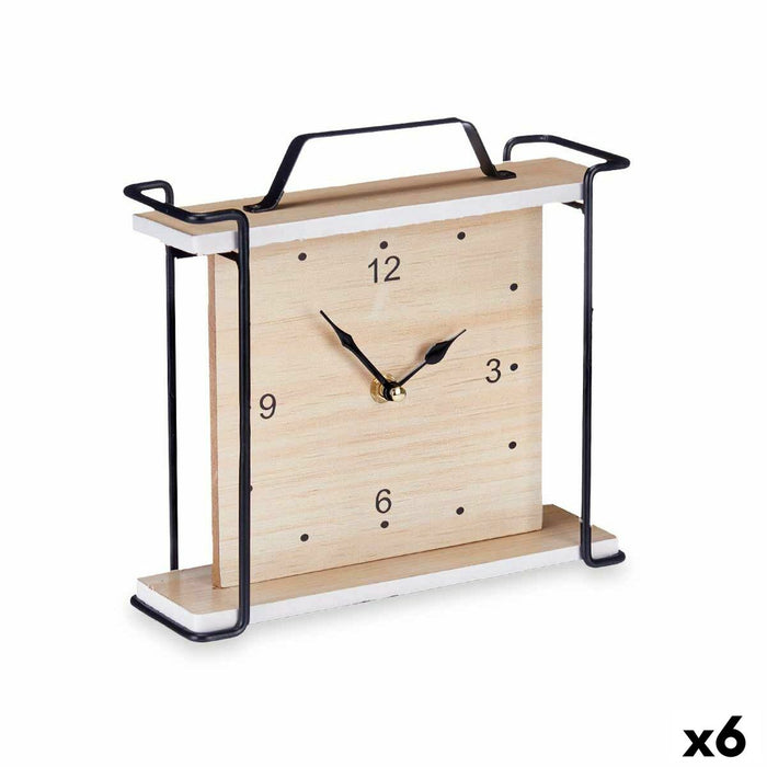 Tafelklok Gift Decor 22STC328-1 22STC328-1 Zwart Hout (6 Stuks)