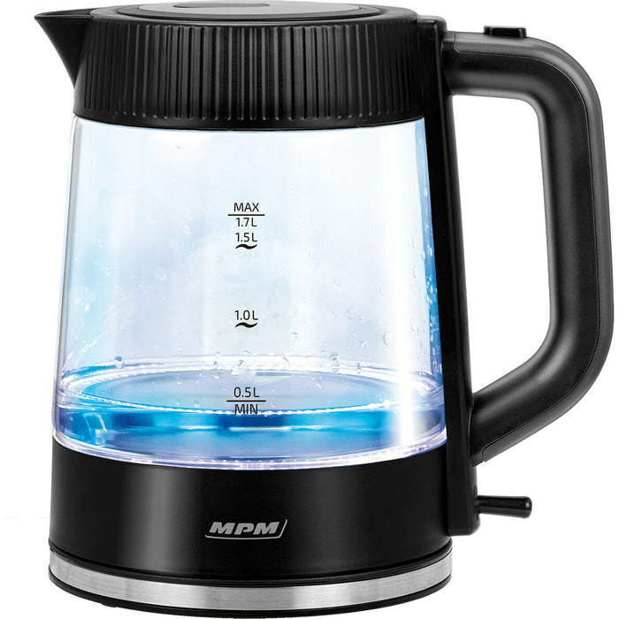 Waterkoker Mpm MCZ-117 Zwart Transparant Glas 2200 W 1,7 L