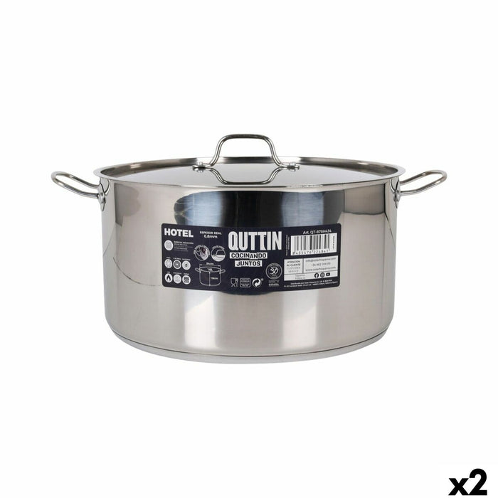 Kookpot met Deksel Quttin ø 34 x 18 cm (2 Stuks)