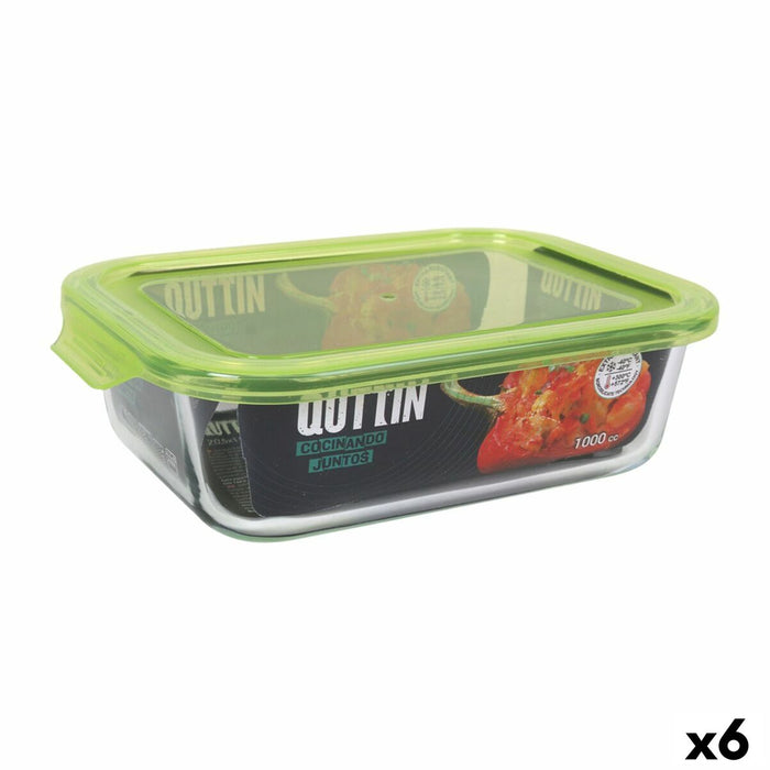 Lunchbox Quttin Rechthoekig 1L 22 x 15,5 x 6,5 cm (6 Stuks)