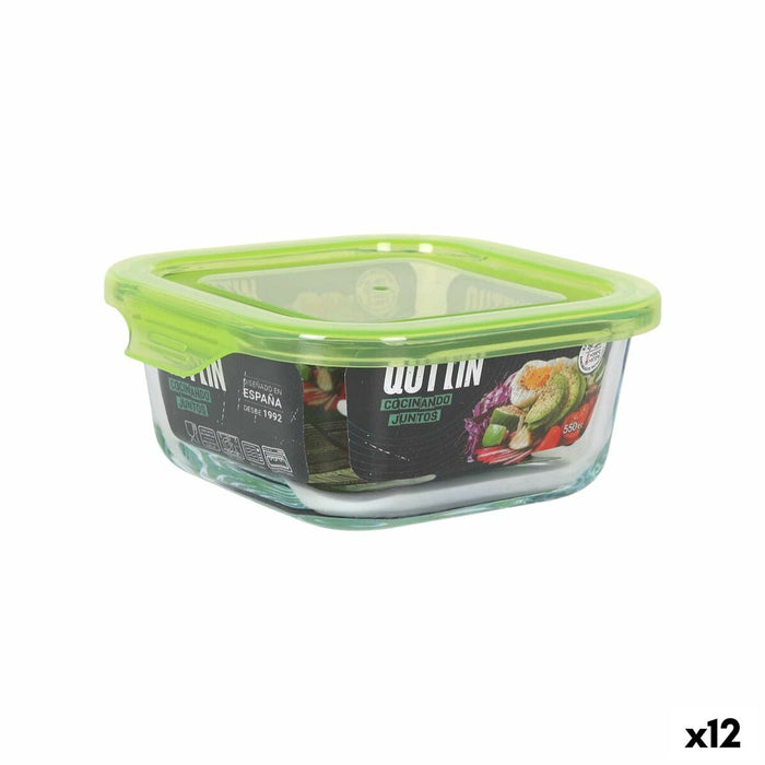 Lunchbox Quttin Groen 550 ml (12 Stuks)