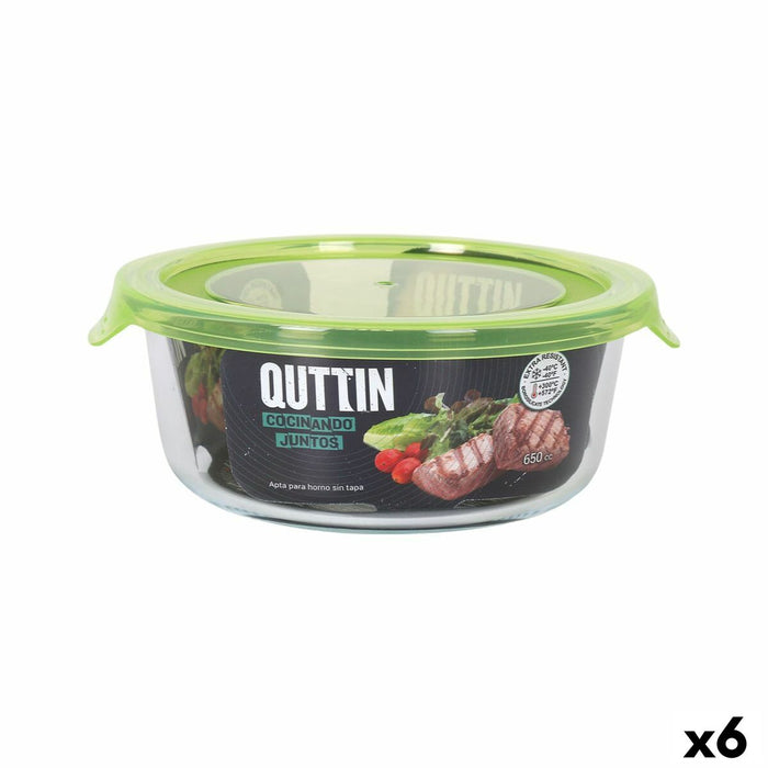 Lunchbox Quttin Groen 650 ml 15 x 15 x 6,5 cm (6 Stuks)