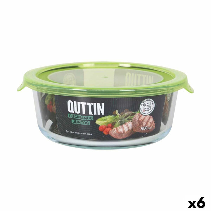 Lunchbox Quttin Groen 900 ml 19 x 18 x 7 cm (6 Stuks)
