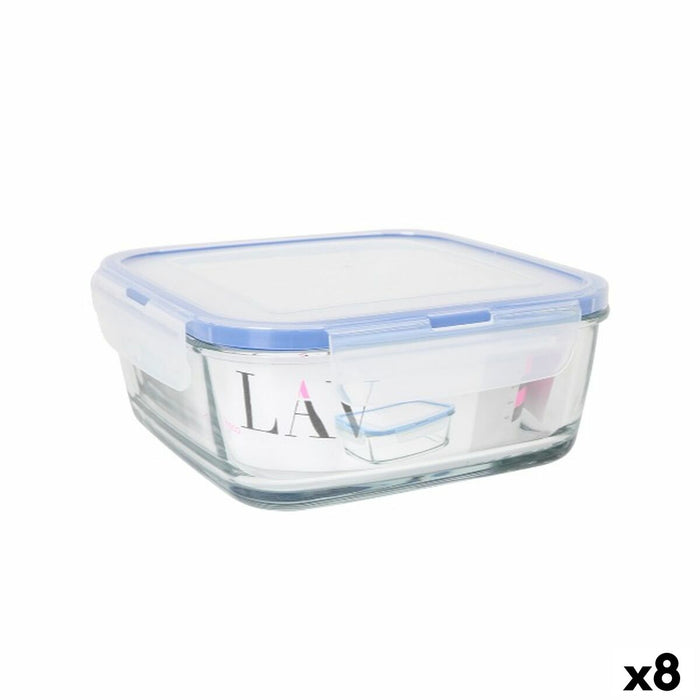 Hermetische Lunchtrommel LAV Blauw Transparant 1,15 L (8 Stuks)