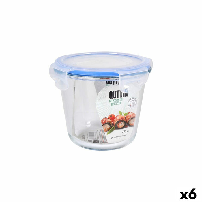 Hermetische Lunchtrommel Quttin Transparant 700 ml (6 Stuks)