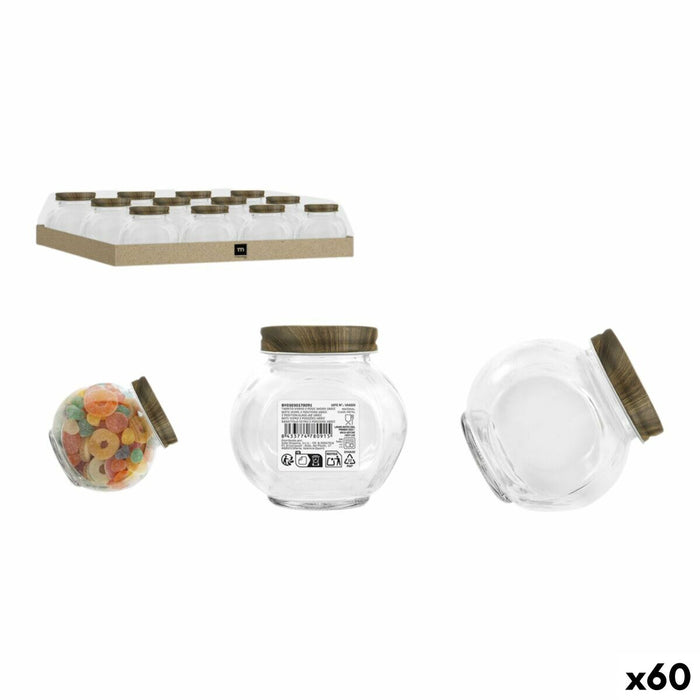 Glazen pot La Mediterránea WOOD 180 ml (60 Stuks)