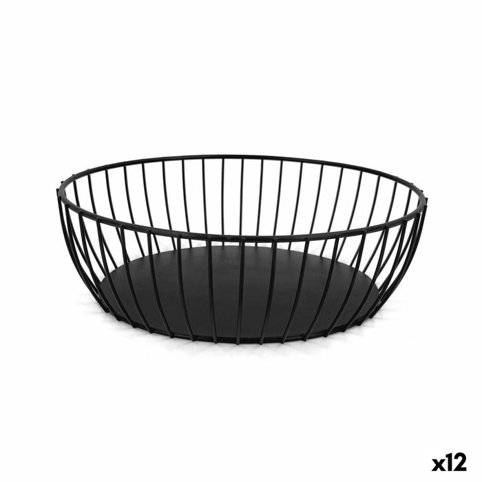 Broodmand My Bar Zwart Metaal Ovalen 24 x 19 x 8 cm (12 Stuks)