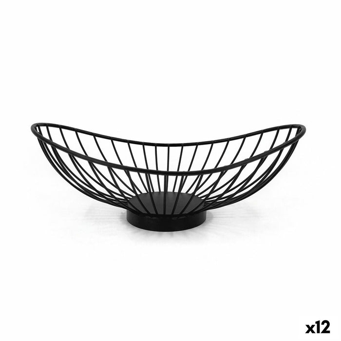 Broodmand My Bar Zwart Metaal Ovalen 25 x 13,5 x 9 cm (12 Stuks)