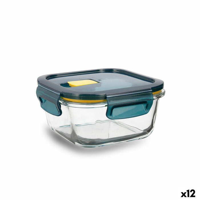 Hermetische Lunchtrommel Quid Astral Blauw Glas 520 ml 13,6 x 13,6 x 7 cm (12 Stuks)
